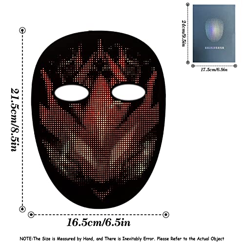 MOYACA 0 Máscara Led de borde con WIFI Función de reproducción de video DIY Interruptor de detección de gestos Máscara de luz para fiesta de disfraces de Halloween Rave