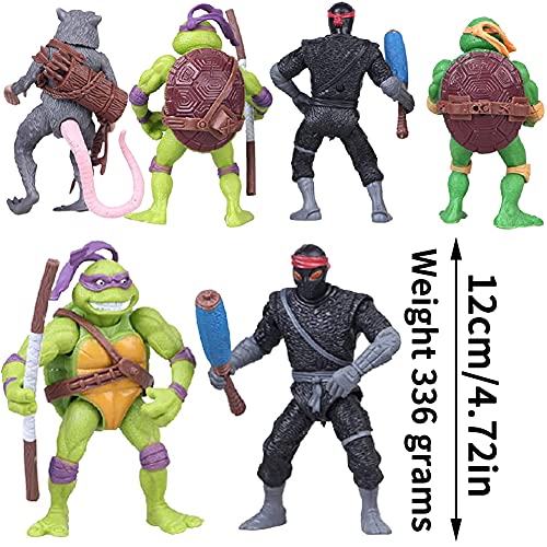 Mutantes Adolescentes, 6Pcs Mini Juego De Figuras Decoración Mutant Ninja Turtle Caricatura Cake Topper Para Baby Shower Fiesta De Cumpleaños Suministros Para Adorno De Torta