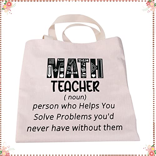 MYSOMY Bolsa de compras reutilizable para maestros de matemáticas, bolsa de compras para matemáticas, nerd, geek, divertido regalo para profesores de matemáticas, beige, Talla única