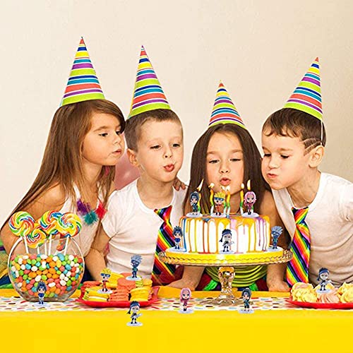 N-aruto Figures, 12 Piezas Ninja Figuras Decoración de Tartas Mini Figura Decoraciones Cake Topper Decoración de Cumpleaños para Niños Cumpleaños Pastel Decoración Suministros para Baby Shower
