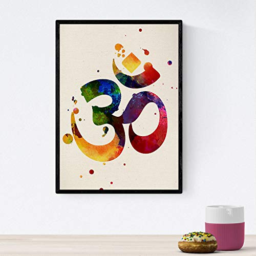 Nacnic Poster de Omm con diseño Acuarela. Mix de láminas con Estilo Acuarela para decoración de Interiores. Tamaño A4 con Marco