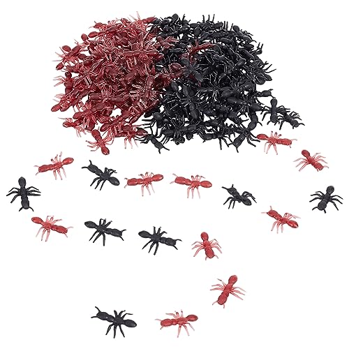 NBEADS 400 Pieza de Hormigas Falsas de Plástico de 2 Colores, Simulación de Hormigas, Broma, Insectos Realistas para Recuerdos de Fiesta de Halloween, Accesorios de Decoración, Negro/Camello