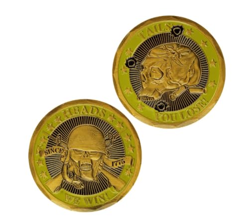NEBBAN Monedas Conmemorativas Que Ganamos/Pierdes Patrón De Calavera De Recuerdo Cabeza Y Cola Colección De Regalos Chapados En Oro Moneda De Desafío De Arte