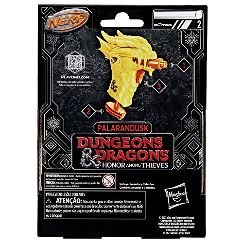Nerf MicroShots Dungeons & Dragons - Lanzador Palarandusk - 2 Dardos Nerf Elite 2.0 - Juguetes D&D