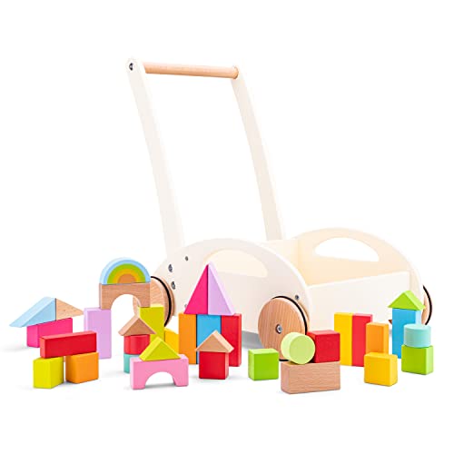 New Classic Toys Andador de bebé de Madera con Bloques, Multicolor (11320)