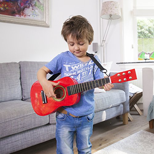 New Classic Toys Toys-10341 Guitarra para niños (Ref 0341), Color Rojo