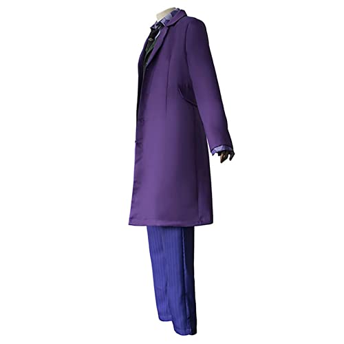 nezababy Joker Disfraz de payaso cosplay Traje de abrigo Camisa Chaleco Trajes completos Adultos Halloween Deluxe Juego de 6 Accesorios