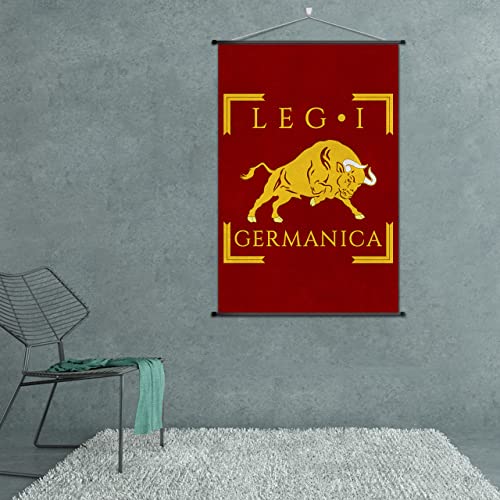 Nice Captain Cartel de la Legión Romana Banner de Pergamino Bandera Impresión de Tela Arte de Pared Decoración del Hogar Vexillum (LEGIO I GERMANICA)