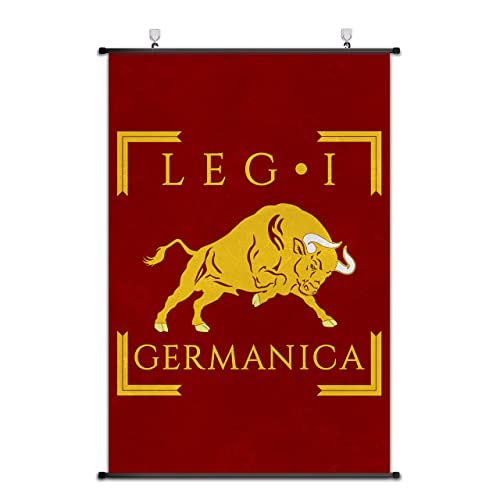 Nice Captain Cartel de la Legión Romana Banner de Pergamino Bandera Impresión de Tela Arte de Pared Decoración del Hogar Vexillum (LEGIO I GERMANICA)