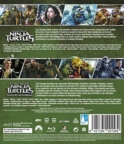 Ninja Turtles 1+2 (Blu-ray) Pack 2 peliculas: Teenage Mutant Ninja Turtles, Teenage Mutant Ninja Turtles Fuera de las Sombras