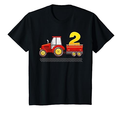 Niños Tractor 2º cumpleaños fiesta de 2 años de edad granja camión Camiseta