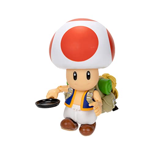 Nintendo Super Mario - Figura Toad de 13 cm Totalmente Articulada - Juguete Toad con Hasta 9 Puntos de Articulación - Juguete Finamente Detallado con Ojos de Cristal - Juguetes Niños 3 Años +