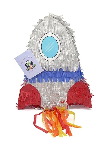 Nislai® Cohete Rocket Piñata | ideal para el cohete espacial Party | Piñata Niños Cumpleaños | Regalo de piñata | Fiesta de astronauta | Gran diversión para golpear | 40 x 25 x 20 cm