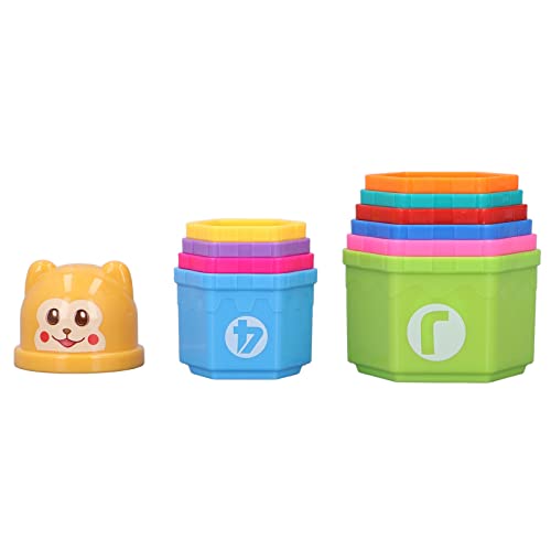 NOVAZEN Tazas Apilables De Colores De Juguete - Juego De 10 Piezas De Juguetes Educativos Tempranos para Bebés De 6 Meses En Adelante