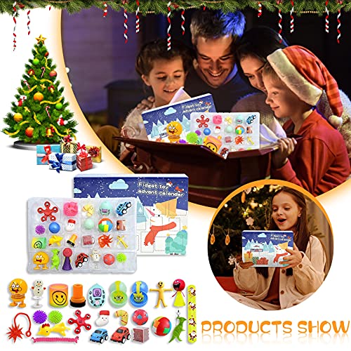 NRRN Fidget Toys Calendario de Adviento 2021, Calendario de Adviento de 24 días de Navidad con kit de manualidades de Navidad