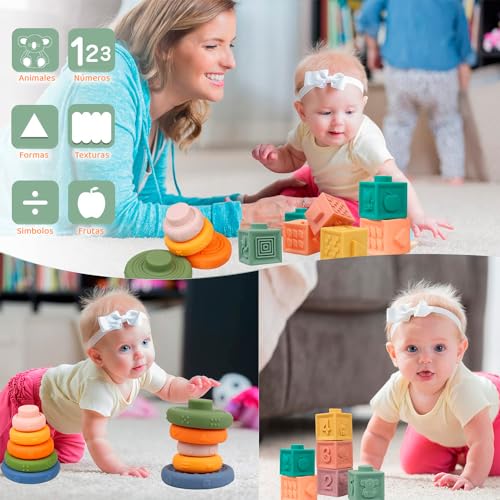 NUCCA Store Juguetes Montessori Bebe 6-12 Meses - Juguetes sensoriales educativos 4 en 1, Juegos Bebes 6-12 Meses, Juguetes Montessori 1 año| Regalos para bebés