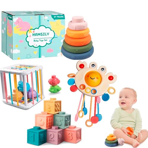 NUCCA Store Juguetes Montessori Bebe 6-12 Meses - Juguetes sensoriales educativos 4 en 1, Juegos Bebes 6-12 Meses, Juguetes Montessori 1 año| Regalos para bebés