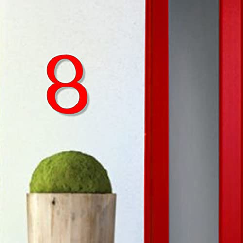 Número de Casa 8 Celtic El Número de Casa Flotante de Acrílico Moderno Viene con Instrucciones Fáciles de Seguir y Accesorios Incluidos, Colour:Red, Size:20cm / 7.9'' / 200mm
