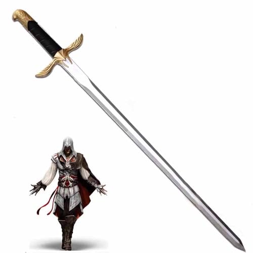 NURCIX Espada Assassin'S Creed 88cm, Katana de Ninja Anime, Cuchillo Samurai de PU, Prop de Cosplay Altaïr, Regalo para Halloween Navidad Amantes del Anime