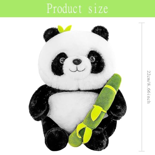OCDSLYGB 25 Cm Cute Panda Peluche con Bambú, Peludo Oso Panda De Peluche Animal,Suave Panda Juguetes De Peluche,para Juguetes Infantiles Y Regalos De Cumpleaños