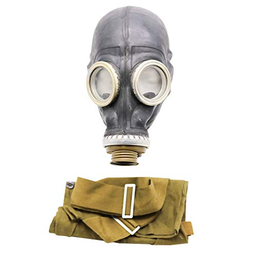 OldShop Juego de máscara de gas GP5 - Juego de máscara de gas militar rusa soviética REPLICA coleccionable con máscara y bolsa - Aspecto auténtico: negro | Talla: XS (0Y)