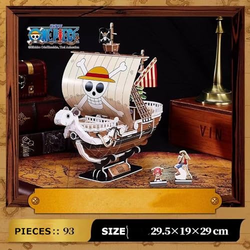 One Piece Barco Puzzle 3D - Juguete Amantes del Anime Luffy Zoro One Piece Barco Merchandising Manga Decoracion habitacion en Figuras Puzzles 3 1 Navidad niños (M.1025)