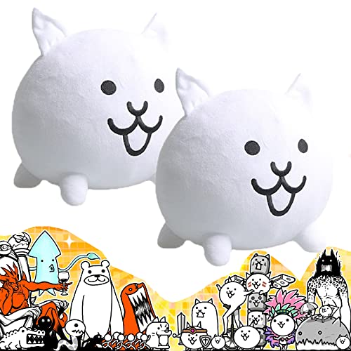 OOTDAY The Battle Cats Plush, The Battle Cats Neko Stuffed Toy Plush Doll, Cat Shape Design Sofa Pillow Decoration Doll, Nyanko Great War Stuffed Plush Cat for Kids Fans Collectible Gifts