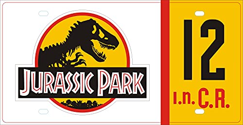 OPO 10 - Lote de 5 réplicas de matrículas de los Coches de Las 3 películas Jurassic + Ghostbusters + Back TO The Future (PF04)