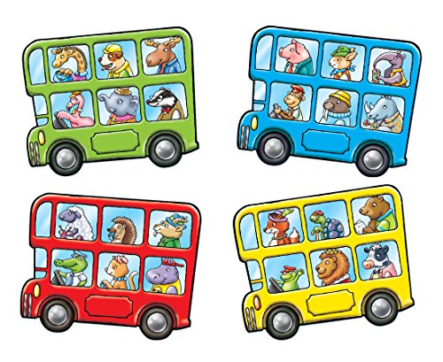 Orchard Toys Little Bus Lotto Mini Game, Small and Compact, Travel Game, Fun Memory Game For Ages 3-6, Educational Game Toy
