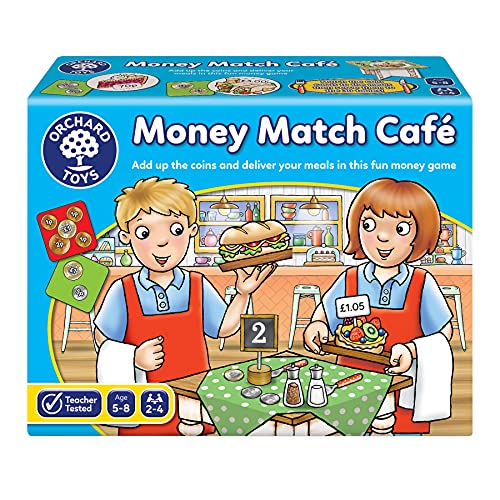 Orchard Toys Money Match Cafe Game, Money Game, Helps to Teach Children to Count Money, Educational Maths Game Age 5-8, Educational Game, Toy, Gift