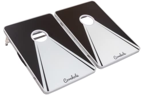 Original Cornhole Board Set - Juego de Tablas de Madera (2 Tablas Cornhole, 8 Bolsas y Reglas), Color Blanco y Negro