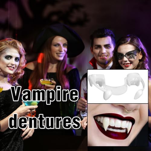OSUWLSI Dientes de Vampiro retráctiles para Halloween, Dientes de Vampiro, Dientes Reutilizables de Vampiro, para niños, Adultos, Halloween, Carnaval, Fiestas, Juegos de rol (3 Unidades)