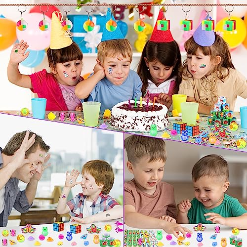 Ouinne Juguetes Piñatas de Cumpleaños, Juguetes Piñatas de Cumpleaños para Fiesta de Cumpleaños Infantil, Incluye 120 Juguetes a Granel para Llenar Piñata y Bolsas de Regalo