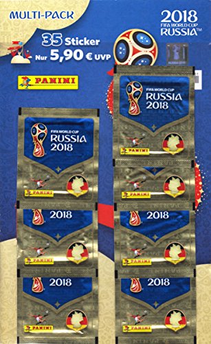 Panini 005903 FIFA World Cup Russia 2018 de colección Sticker Multi Pack, 7 Booster