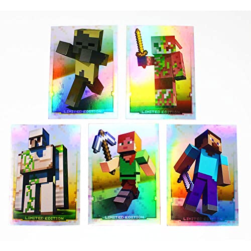 Panini Minecraft Trading Cards - Tarjetas coleccionables de la serie 1 de aventuras (5 tarjetas de edición limitada Holo)