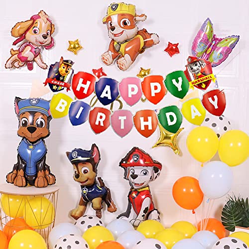 Paw Dog Party Decoración de Cumpleaños,Paw Globos de Patrulla Canina,Globos De Dibujos Animados,Suministros para Fiestas Infantiles,Niños Niñas Juego de Cumpleaños (3 Años)