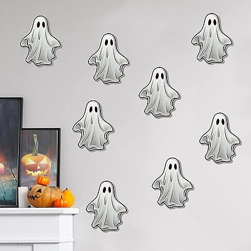 Pegatinas de pared de fantasmas de Halloween - Calcomanías de ventana de fantasma espeluznante, suministros de Halloween, familias, amigos, familiares, compañeros de clase y colegas KOT-au
