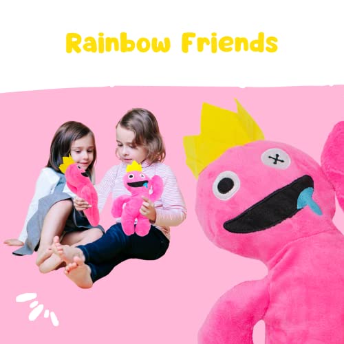 Peluche Rainbow Friends. Muñeco de Amigos del Arcoiris. Juguete de Videojuego de Terror. Regalo Infantil para Niños en Navidad, Cumpleaños (Rosa, Pink, 30 cm)