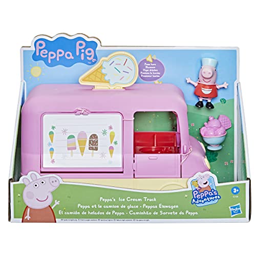 Peppa Cerdita - Peppa’s Adventures - El camión de Helados de Peppa - Figura de Peppa y Accesorio - para niños y niñas de 3 años en adelante