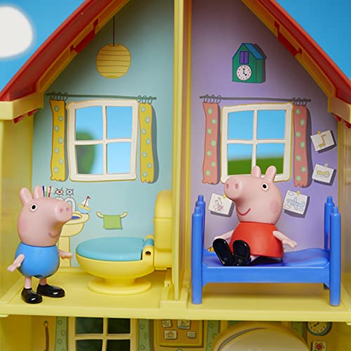 Peppa Pig - Peppa’s Adventures - La casa de la familia de Peppa - Incluye playset, auto con sonidos, 4 figuras, 6 accesorios - Edad: 3 años en adelante, Exclusivo en Amazon