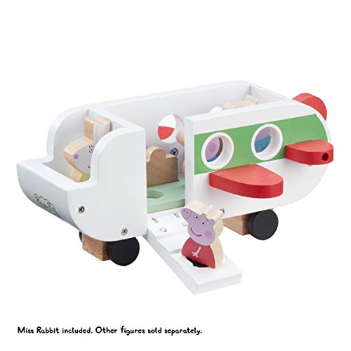 Peppa Pig Wooden Aeroplane, Push Along Vehicle, Imaginative Play, Preschool Toys, fsc Certified, Sustainable Gift for 2-5 Years Old