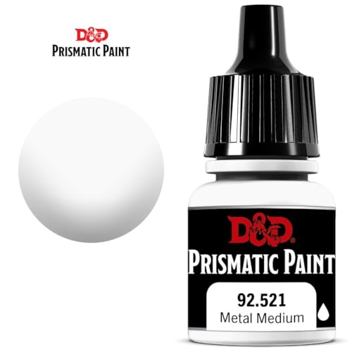 Pintura prismática D&D: metal mediano, pintura acrílica no tóxica a base de agua muy pigmentada para juegos de rol de mesa, juegos de mesa y juegos de guerra, pintura de modelo en miniatura