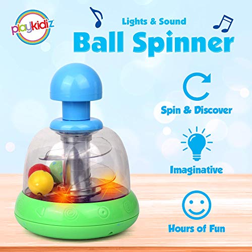 Playkidiz Spinner Sonido-Juguete de Desarrollo Interactivo con melodías y Luces para niños-Juego imaginativo con Bolas de Colores-Edad Recomendada 9 Meses +, Multicolor (.)
