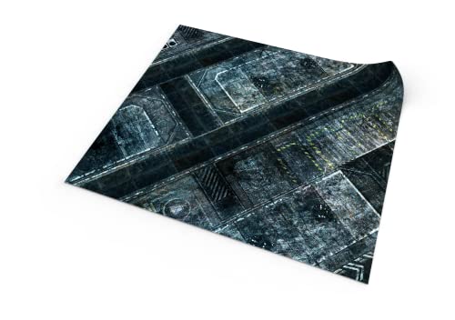 PLAYMATS- Adeptus Titanicus Battlemat, playmat, Rubber Mat, Color necromunda, 48" x 48" / 122 cm x 122 cm (C048-R-at)