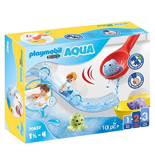 PLAYMOBIL 1.2.3 Aqua 70637 Diversión en la Pesca con Animales del Mar, Juguete de baño para niños pequeños, con Peces flotantes, Primer Juguete para niños de 1,5 a 4 años
