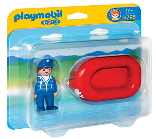 Playmobil 1.2.3 - Hombre con Balsa Juguetes y Juegos Color Multicolor (Playmobil 6795)