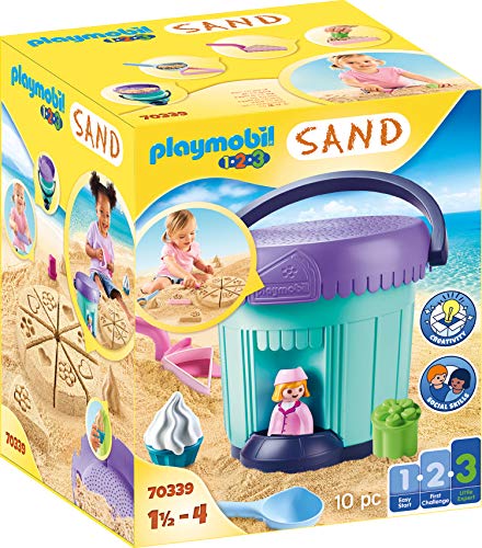 PLAYMOBIL 1,2,3 Sand 70339 Set Creativo Cubo Pastelería, A Partir de 3 años
