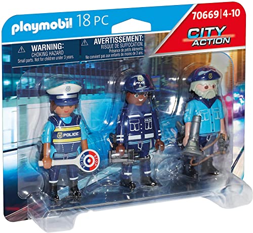 PLAYMOBIL City Action 70669 Set Figuras Policía, para niños de 4 a 10 años
