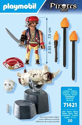 Playmobil Pirates 71421 Pirata con cañón, Juguete para niños a Partir de 4 años