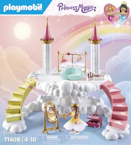 PLAYMOBIL Princess Magic 71408 Vestidor Nube, guardarropa Real en Las Nubes, con Tres Faldas, una Brillante Tiara y más Accesorios, Juguetes para niños a Partir de 4 años